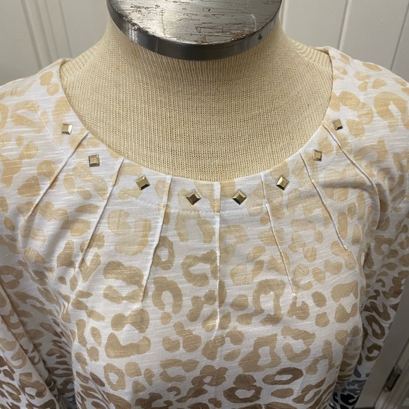 Alfred Dunner Cheetah Print in Cream, Tan, Black Medium - Picture 3 of 5